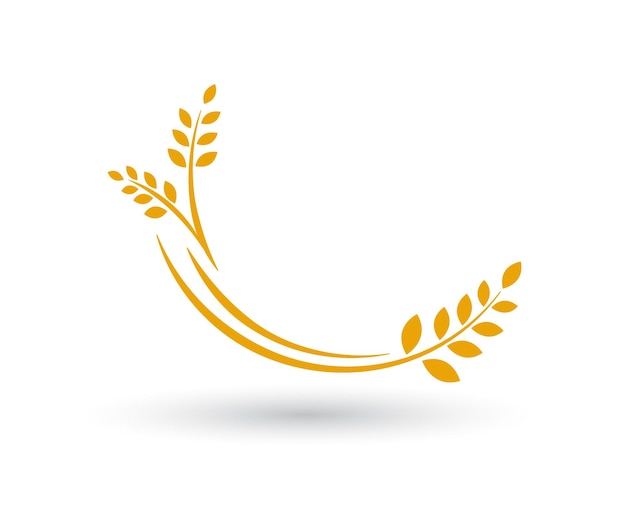 Logotipo de laurel dorado para el premio de la boda de aniversario