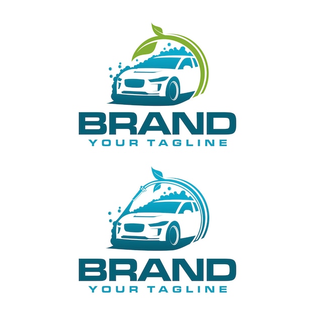 Logotipo de lavado de autos ecológico