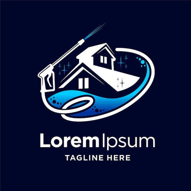 logotipo de lavado a presión con concepto de brillo