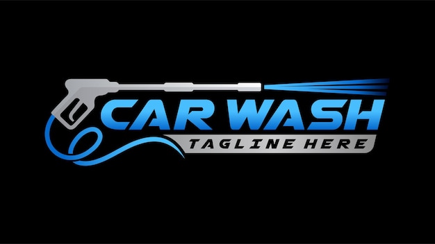 Logotipo de lavado a presión con concepto de lavado de autos