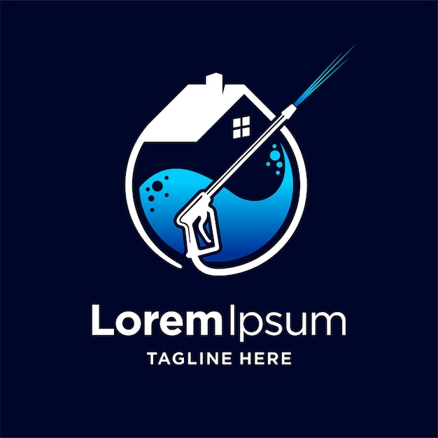 logotipo de lavado a presión con fondo oscuro