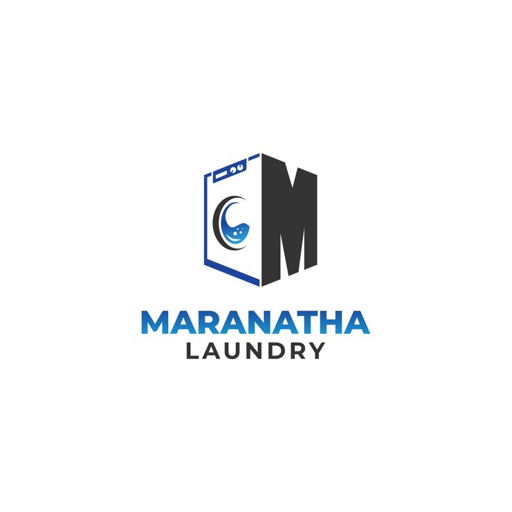 El logotipo de la lavandería de letras M