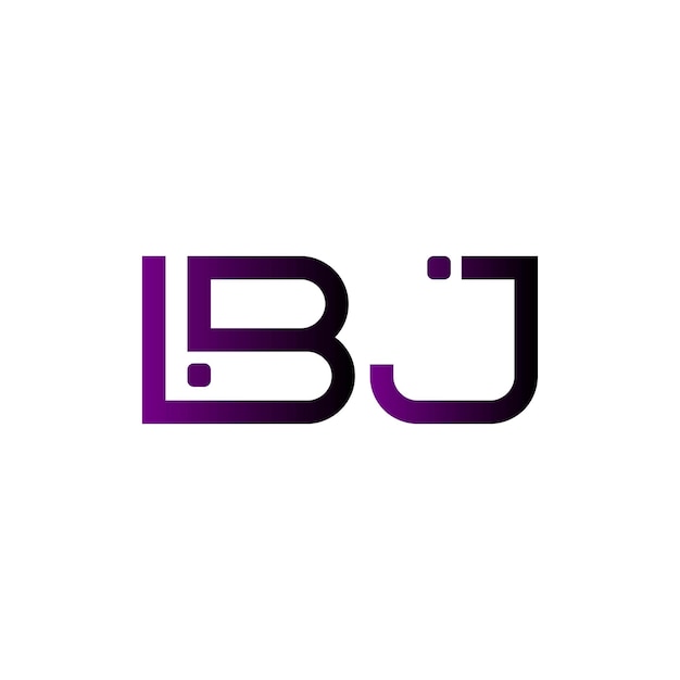El logotipo de LBJ, el monograma, las iniciales, la marca, la letra, el sello, el diseño de símbolos de tipografía minimalista moderna.