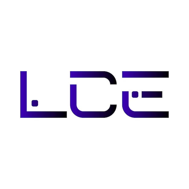 El logotipo de LCE, el monograma inicial, la marca, la letra, el sello, el diseño de símbolos de tipografía minimalista moderna.