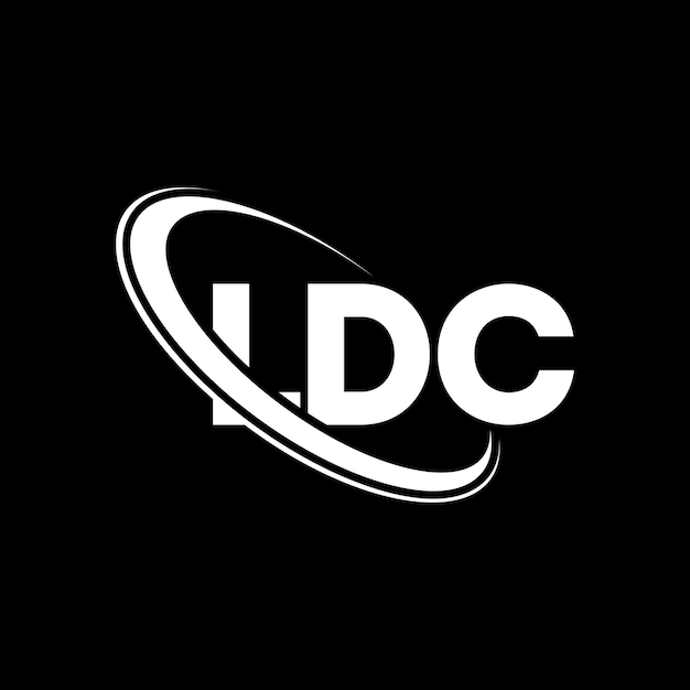 Vector logotipo de ldc ldc letra ldc diseño de logotipo de letra ldc iniciales ldc logotipo vinculado con círculo y mayúscula monograma logotipo ldc tipografía para negocios de tecnología y marca inmobiliaria