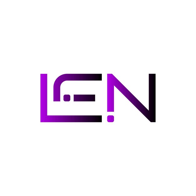 El logotipo de LEN, el monograma, las iniciales, la marca, la letra, el sello, el diseño de símbolos de tipografía minimalista moderna.