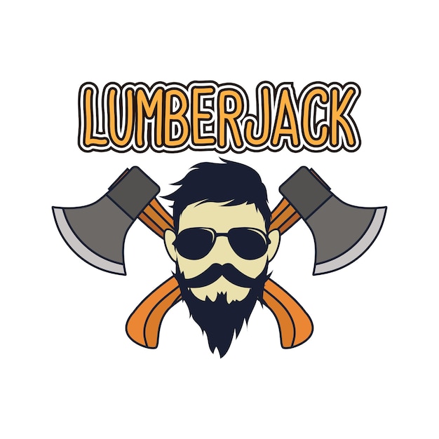 Logotipo de leñador para ilustración de vector de concepto de carpintero