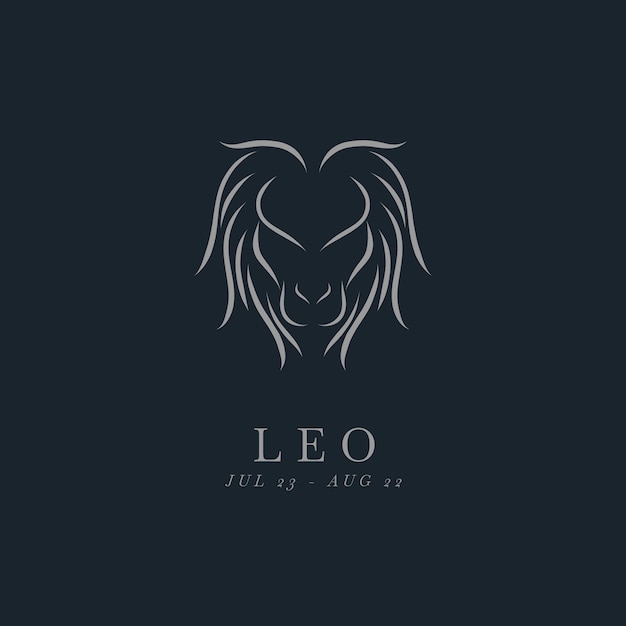 Logotipo de leo minimalista dibujado a mano