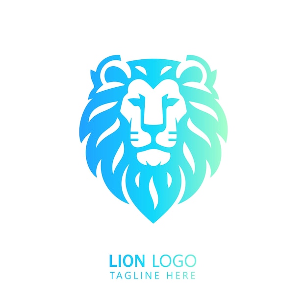 un logotipo de león azul con una melena azul