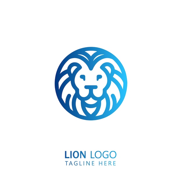 un logotipo de león azul que dice quot león quot en él