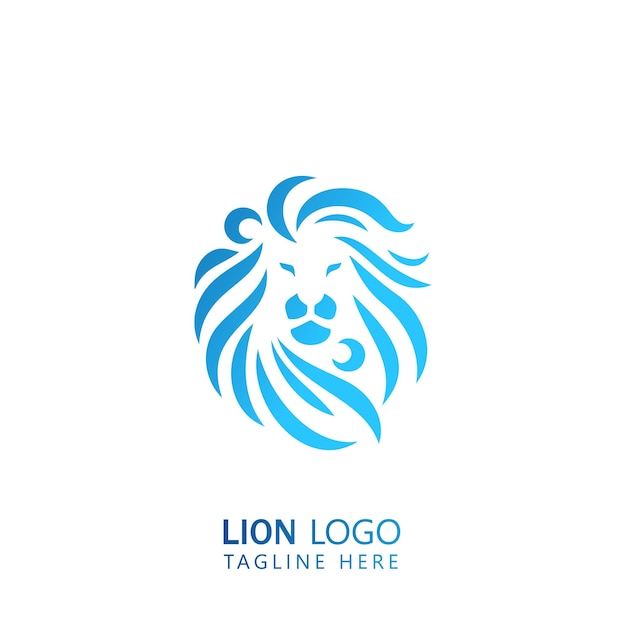 un logotipo de león azul que dice "logo del león" en él