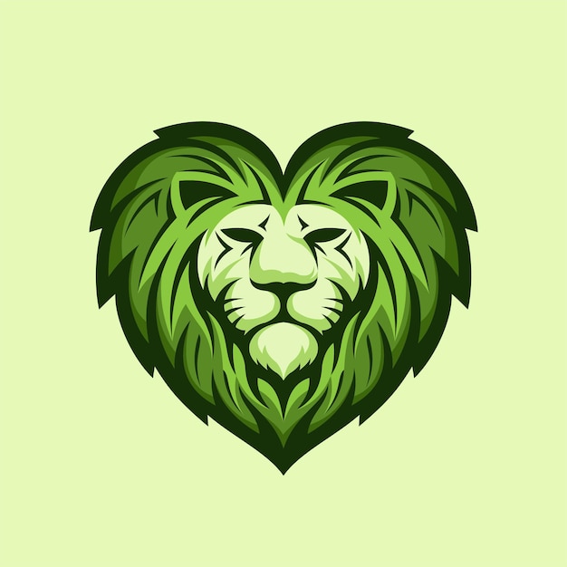 logotipo de león con concepto de amor