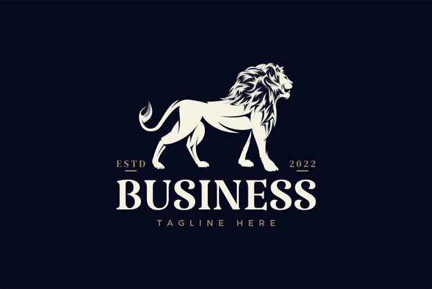 Logotipo de león con cultivo muy detallado.