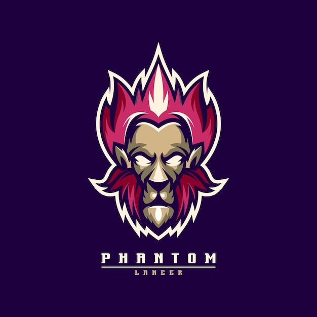 logotipo de león fantasma con vector para editar