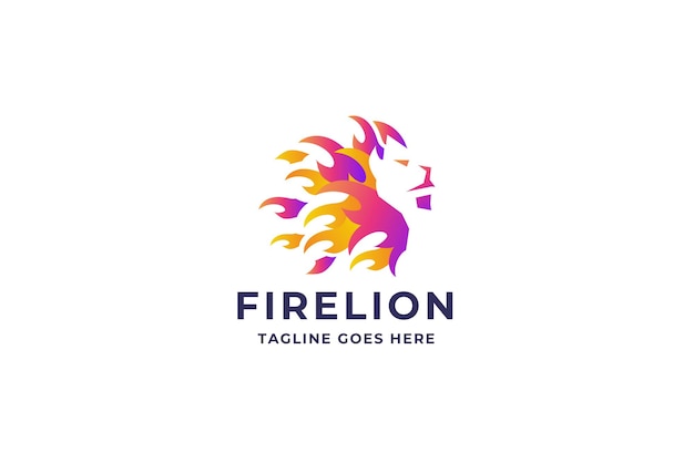 Logotipo de león de fuego