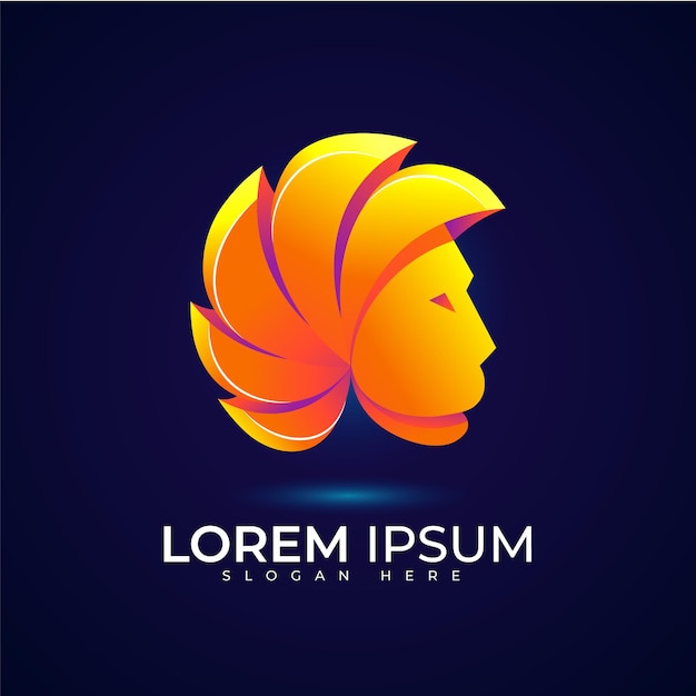 Logotipo de león con hermoso color degradado