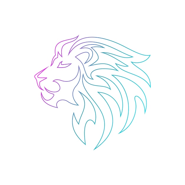 Vector logotipo de león icono de neón de león