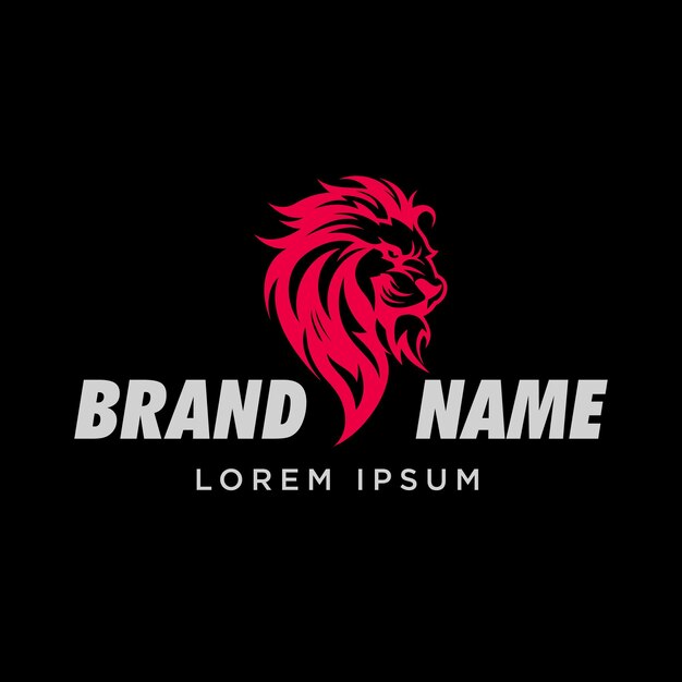 logotipo de león logotipo abstracto logotipo dinámico logotipo minimalista ilustración de león silueta de león animal