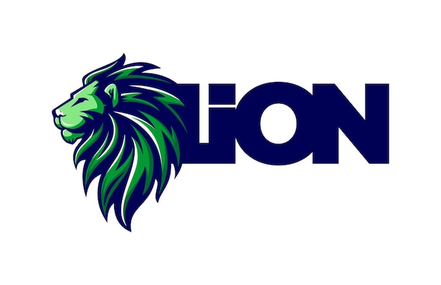 Vector logotipo de león de lujo y estilo e-sport