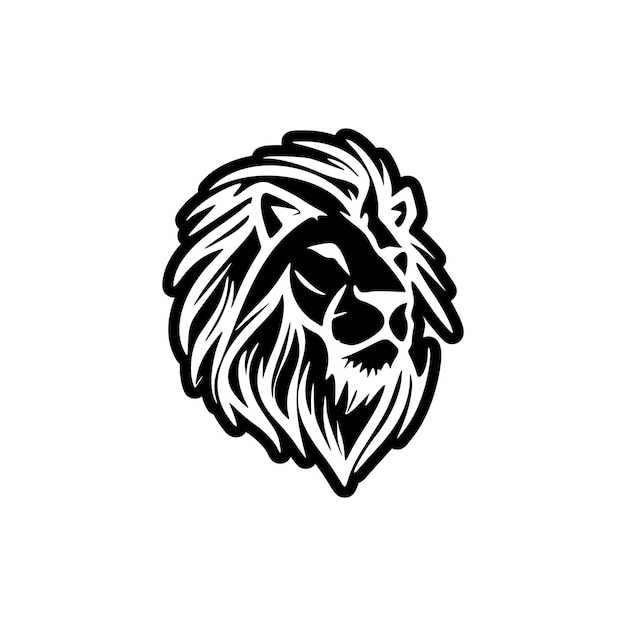 Logotipo de león vectorial VectorA con un diseño simplista en blanco y negro