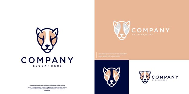 logotipo de la leona símbolo de la fuerza elegancia ilustración de diseño gráfico