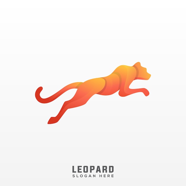 Logotipo de leopardo impresionante gradiente