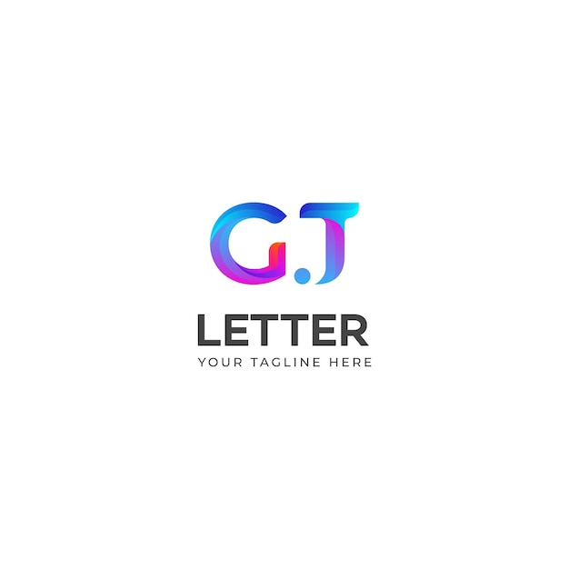El logotipo de la letra 3D GJ JG