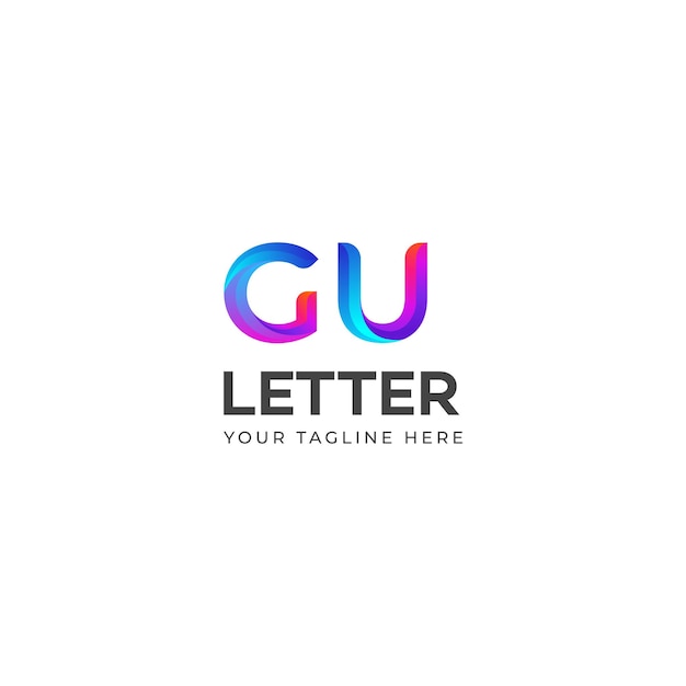 Logotipo de la letra 3D GU UG