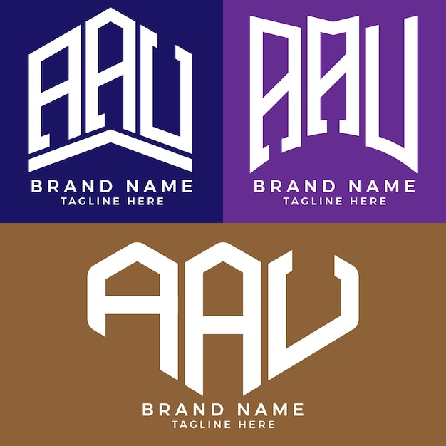 Logotipo de la letra AAU. AAU mejor imagen vectorial. Diseño de logotipo AAU Monogram para empresarios y empresas.