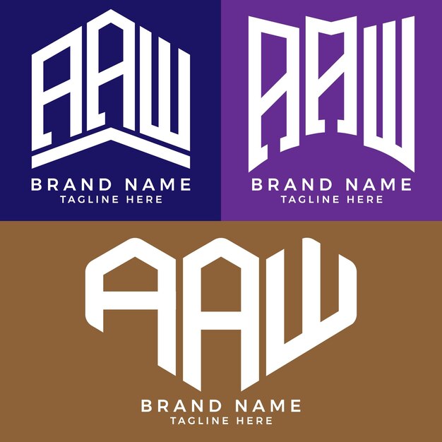 Logotipo de la letra AAW. AAW mejor imagen vectorial. Diseño de logotipo AAW Monogram para empresarios y empresas.