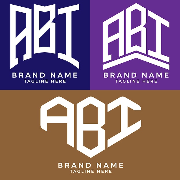 Vector logotipo de la letra abi. abi mejor imagen vectorial. diseño de logotipo abi monogram para empresarios y empresas.