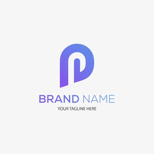 Logotipo de letra abstracta con estilo gradiente y moderno