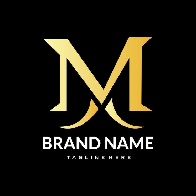El logotipo de la letra abstracta de gradiente M