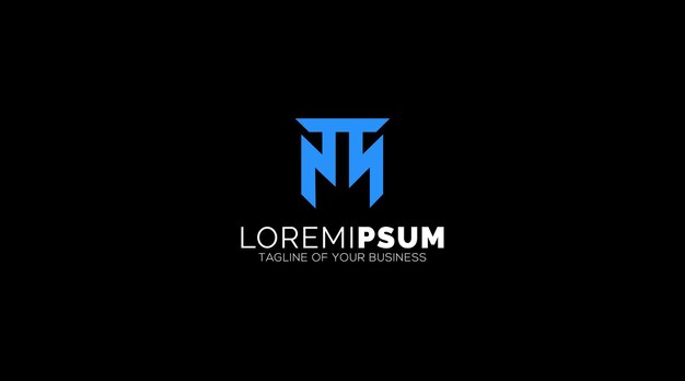 Logotipo de letra abstracta TM. Este icono del logotipo incorpora una forma abstracta de forma creativa