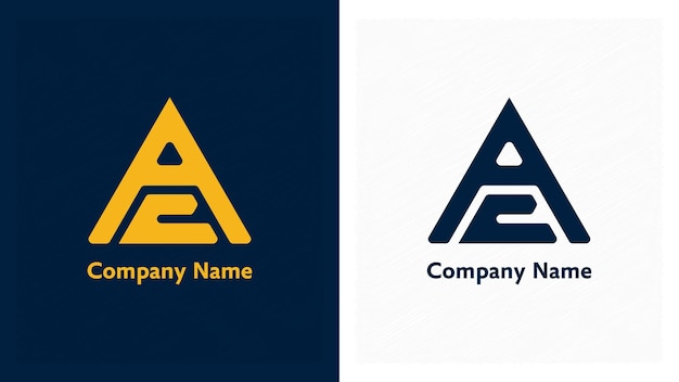 Un logotipo de la letra AC que es azul y amarillo.
