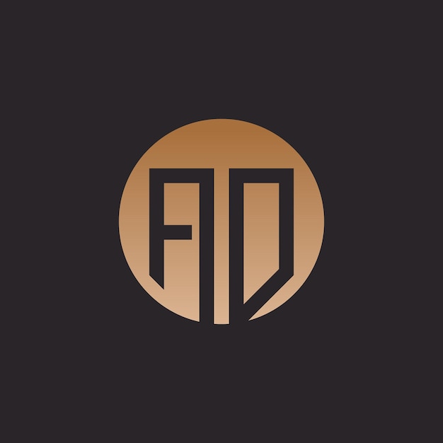Logotipo de la letra AD concepto simple Vector Premium