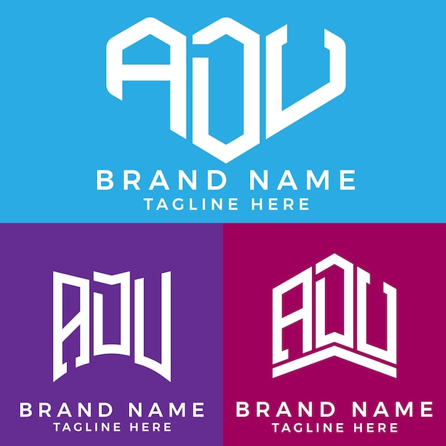 Logotipo de la letra ADU. ADU mejor imagen vectorial. Diseño de logotipo ADU Monogram para empresarios y empresas.