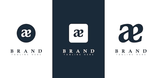 Logotipo de letra AE en minúscula moderno y simple adecuado para cualquier empresa con iniciales AE o EA