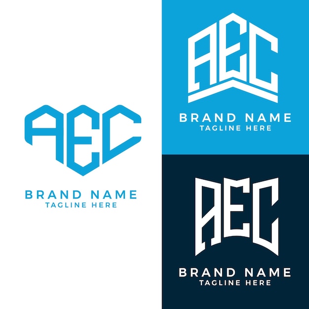 Logotipo de la letra AEC. Diseño de logotipo AEC Monogram para empresarios y empresas.