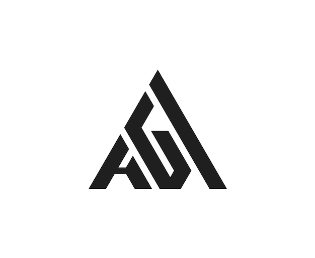El logotipo de la letra AGI El logotipo del alfabeto Las iniciales del logotipo AGI
