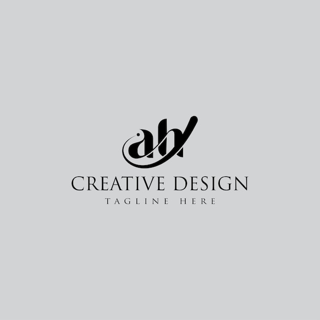 Logotipo de la letra ah creativa