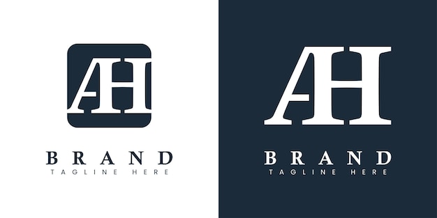 Logotipo de letra AH moderno y simple adecuado para cualquier negocio con iniciales AH o HA