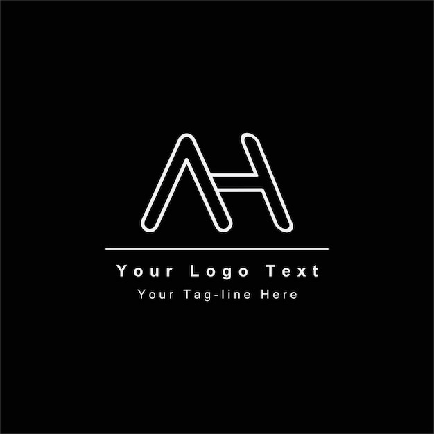 Logotipo de la letra AH o HA Único atractivo creativo moderno inicial AH HA AH logotipo de icono de letra basado en la inicial