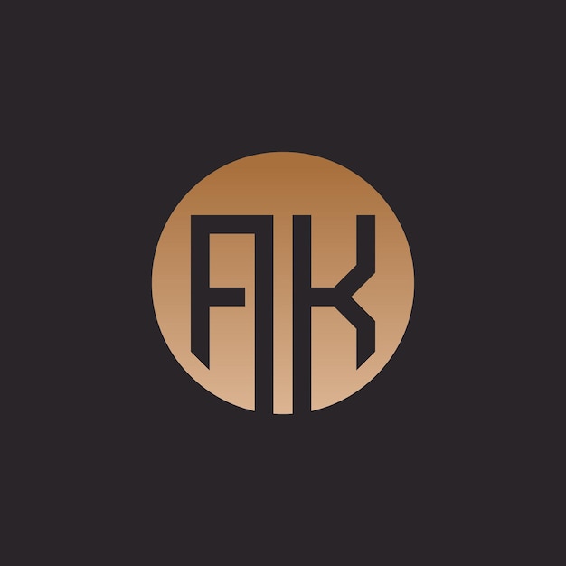 Logotipo de la letra AK concepto simple Vector Premium