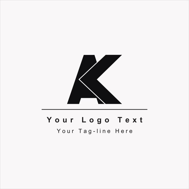 Logotipo de la letra AK o KA Único atractivo creativo moderno inicial AK KA AK logotipo de icono de letra basado en la inicial