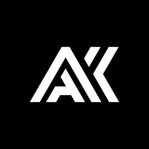Logotipo de la letra AKLogotipo minimalistaLogotipo monograma