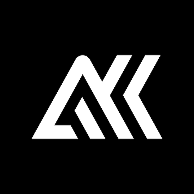 Logotipo de la letra AKLogotipo minimalistaLogotipo monograma