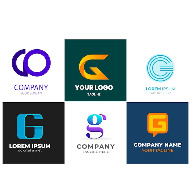 Logotipo de la letra alfabeto Diseño G Marca comercial corporativa Colección de diseño de logotipo abstracto de la compañía