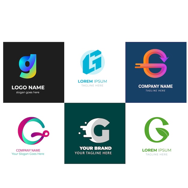 Logotipo de la letra alfabeto Diseño G Marca comercial corporativa Colección de diseño de logotipo abstracto de la compañía