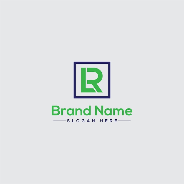 El logotipo de la letra del alfabeto LR o RL